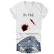 thumbnail image 2 of Fiudx Ofertas y Liquidaciones Camiseta de Manga Corta con Cuello En V y Estampado de Halloween para Mujer, 2 of 3