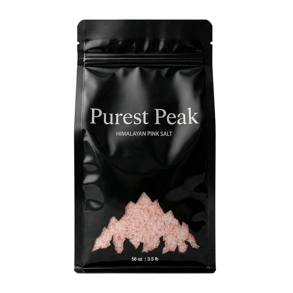 Purest Peak Natural Himalayan Pink Salt, Fine Grain, Food Grade, 3.5 lb Bag