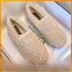 thumbnail image 3 of Zapatos esponjosos pequeños 35 ropa exterior para mujer 2024 nueva lana de cordero mocasines con forro polar de fondo suave zapatos acolchados de algodón con fondo grueso..., 3 of 5