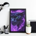 thumbnail image 4 of ZFLMY [Purple Flame Black Panther] Wall Art Framed Canvas Poster - [Black] Wood Frame Canvas Painting Wall Decor for Home Bedroom Living Room Decorations, 4 of 8
