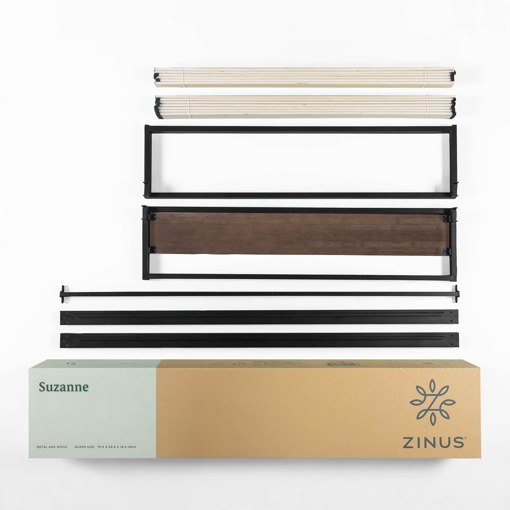Zinus Good Design Winner Suzanne 14" Bamboo and Metal Platform Bed, Queen