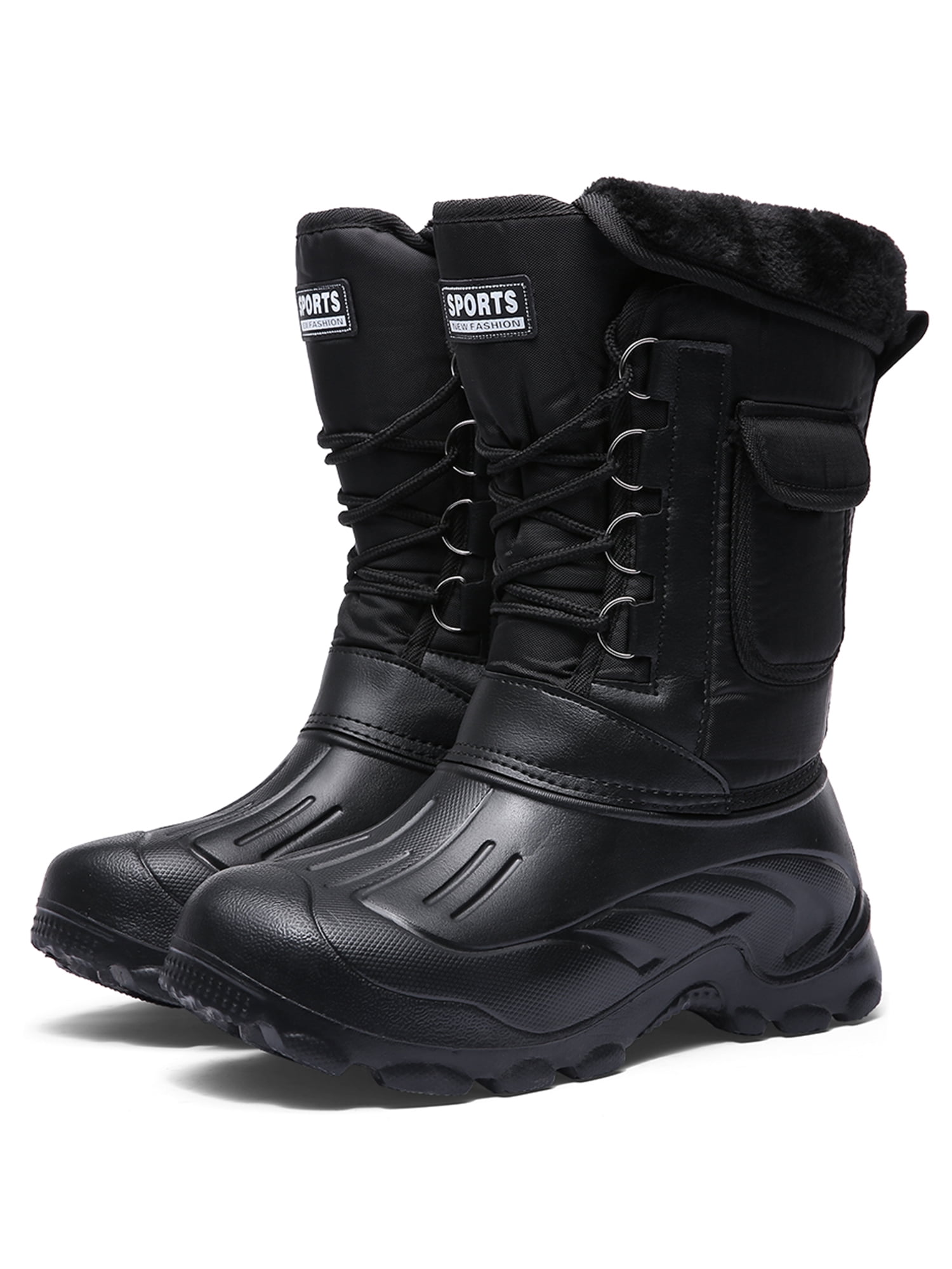 Own Shoe - OwnShoe Men&amp;#39;s Snow Boot Waterproof Warm Fur Lined Rain Booties Outdoor Shoes