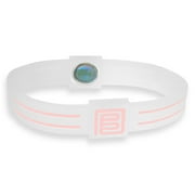 Pure Energy Duo Balance Band - Hologram Frequency Embedded Technology Silicone Bracelet(Clear White/Pink , 6.1")