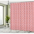 thumbnail image 4 of Ambesonne Flamingo Shower Curtain, Tropical Animals Stripes, 69"Wx70"L, Dark Sky Blue and Coral, 4 of 4