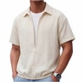 thumbnail image 3 of Vetsdori Mens Short Sleeve Shirts Fashion Pullover Outdoor Plain Casual Collar Tops for Men Summer, 3 of 8