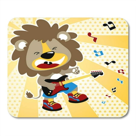 SIDONKU Rock Lion The Best Guitar Player Rocker Cartoon Star Mousepad Mouse Pad Mouse Mat 9x10 (Best Rock Guitar Players)