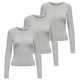 thumbnail image 1 of ONLY Camiseta de manga larga para mujer paquete de 3 - ONLRILEY O-NECK TOP, manga larga, cuello redondo, algodón elástico Gris XL (X-Large), 1 of 6