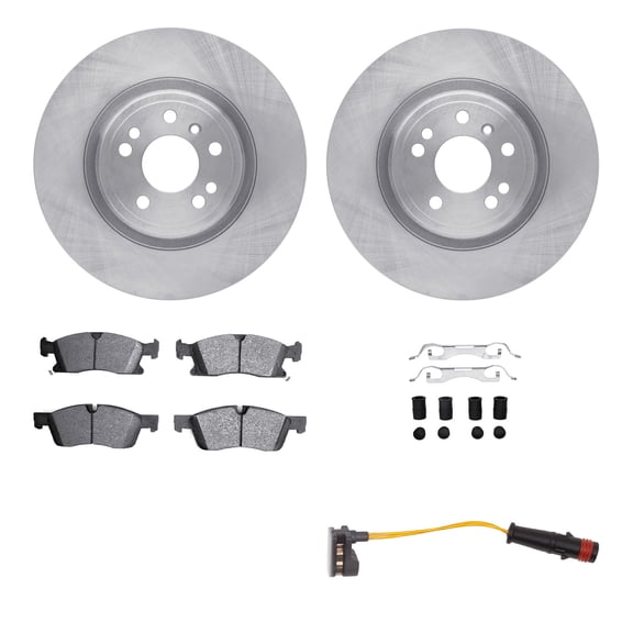 Dynamic Friction Company Front Brake Rotors with Heavy Duty Brake Pads includes Sensor and Hardware 6222-63001