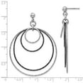thumbnail image 3 of Leslie's 925 Sterling Silver and Ruthenium Plated Diamond Cut Post Hoop Earrings; for Adults and Teens; for Women and Men, 3 of 3