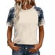 thumbnail image 3 of TaTaai Women's Casual Summer T-Shirt 100% Cotton Relaxed Fit Raglan Sleeve Short Sleeve Crew Neck All-over Random Print Spring Fashion Daily Wear Lightweight Top Gift, 3 of 8