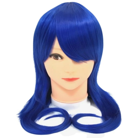 Blue Long Curled Wig (Each)