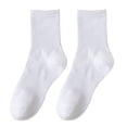 thumbnail image 1 of Couples Spring Summer Tube Solid Color Socks for Men and Women Sweat Absorbent Breathable Athletic Stockings, 1 of 4