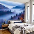 thumbnail image 2 of Wallpaper Misty Mountain Forest Landscape Autumn Foliage Layered Peel and Stick Wall Murals 100"H x 144"W Removable PVC Wall Paper Self-Adhesive Wall Paintings Art Decor for Bedroom Living Room, 2 of 7