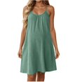 thumbnail image 2 of Womens Mini Dress Summer Sleeveless Spaghetti Strap Short Dresses Gauze Loose Casual Beach Sundress 2XL, 2 of 6