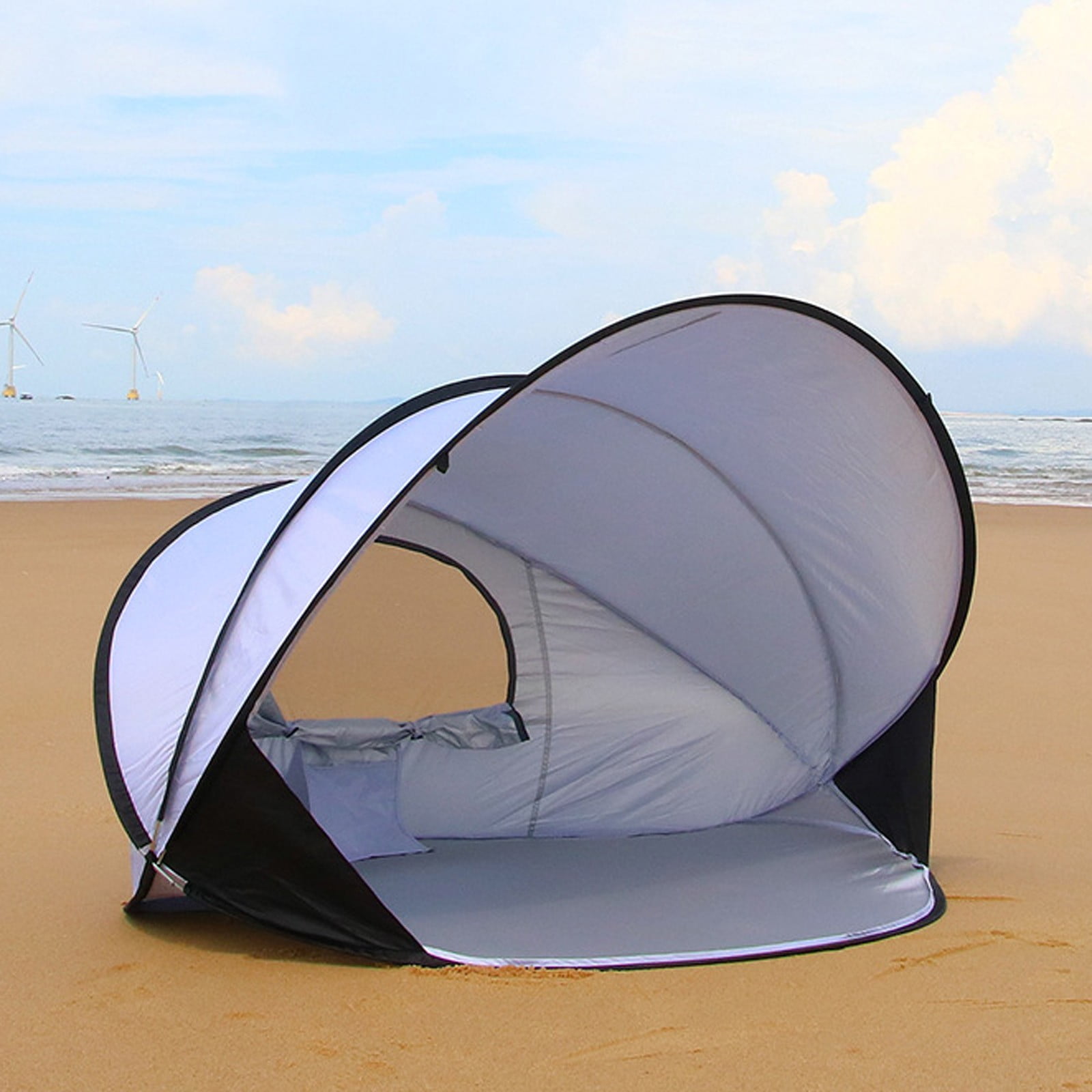 Tente de Plage Pop-Up pour 1-3 Personnes - Abri Solaire Instantané Automatique avec Protection UV - Cabane Extérieure Portable pour Camping, Pêche, Plage - Tente de Canopée Pliable Facile