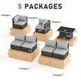 thumbnail image 3 of RADIATA 7-Piece Patio Furniture Set with Fire Pit Table – Modern Luxury 29.3'' High Back Patio Furniture Sectional, Outdoor Sectional with Fire Pit for Backyard Conversation & Lounge Light Gray, 3 of 10