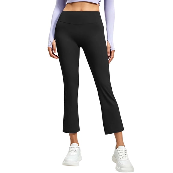 Levmjia Women's High Waisted Yoga Pants Capri Workout Leggings Flare Bootcut Stretch Athletic Pants