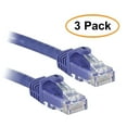 thumbnail image 1 of C&E 3 Pack FLEXboot Series Cat6 24AWG UTP Ethernet Network Patch Cable, 50 Feet, Purple, 1 of 1