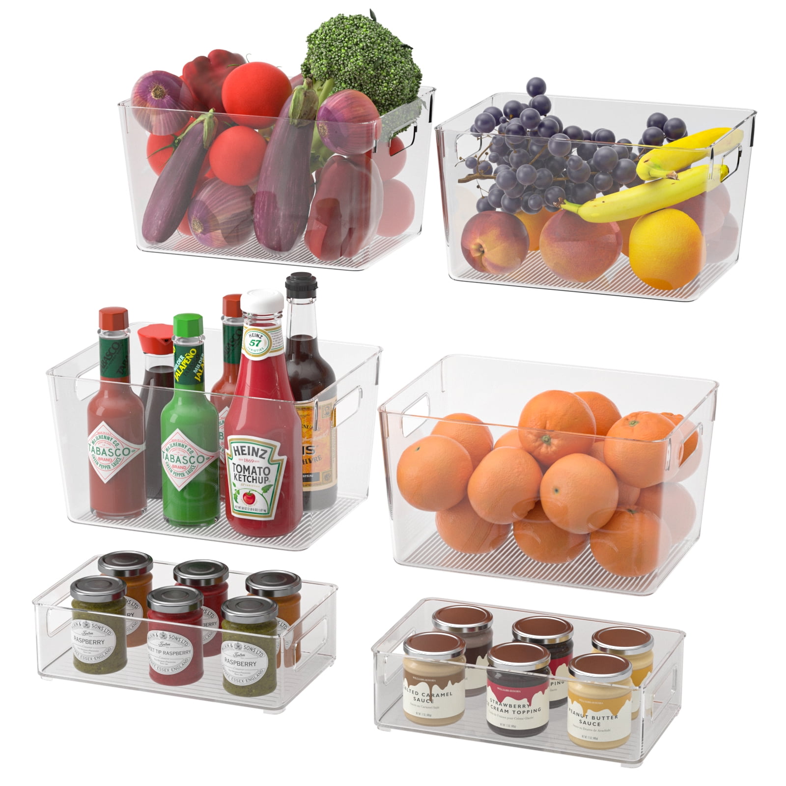 Refrigerator Organizer Bins, G.a HOMEFAVOR Plastic Kitchen Pantry Food