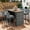 Gray, variant on 10-Piece Wicker and Acacia Wood Bistro Set / Space-Saving Design for Outdoor Dining