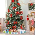 thumbnail image 2 of FMSHPON Christmas Birthday Cake Ribbons Xmas Christmas Tree Skirt Stand Mat for Holiday Party Decoration Indoor Outdoor 36 inches, 2 of 6