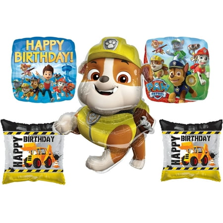 Large Yellow Construction Rubble Paw Patrol Dogs Balloons Decoration Supplies Party