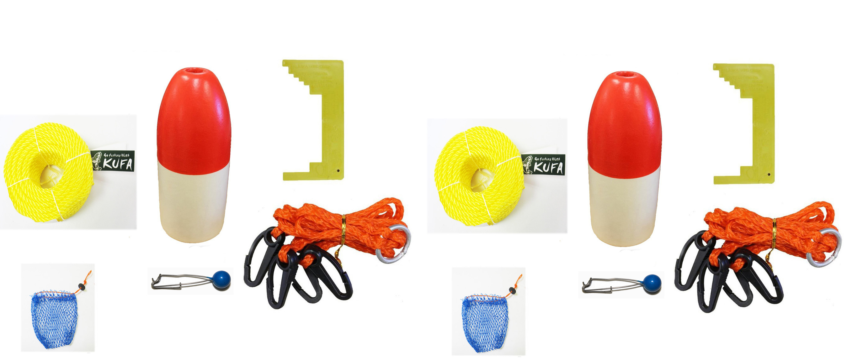 KUFA Sports 1//4 X 100 Poly Rope with Clip On Line