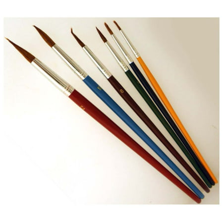 6 Piece Pointed Tip Paint Brush Set  (Artists Best: