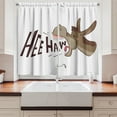 thumbnail image 2 of Ambesonne Donkey Kitchen Curtains, Cartoon Funny Braying Animal, 55"x39", Brown Pink and White, 2 of 3
