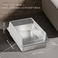 thumbnail image 6 of Stainless Steel Litter Box, Semi Enclosed High Side Cat Litter Box, Top Entry Litter Boxs for Senior Cats, Leak-Proof, Non-Sticky, Ideal for Indoor Cats Kitten, Gray/L, 6 of 6