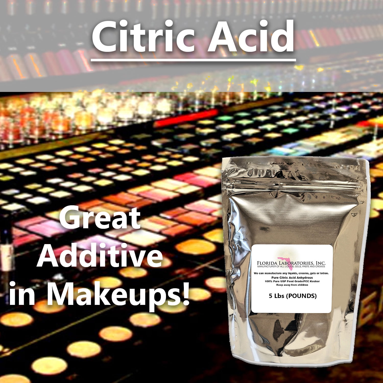 Citric Acid, 5 LB, 100% Pure Food Grade, Non-GMO, Kosher, USP, FCC, Organic, Preserver, Cooking, Bath Bombs