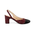 thumbnail image 3 of BLISSFUL STEP Women's Plaid Cap Toe Slingback Block Heel Pumps, 3 of 7