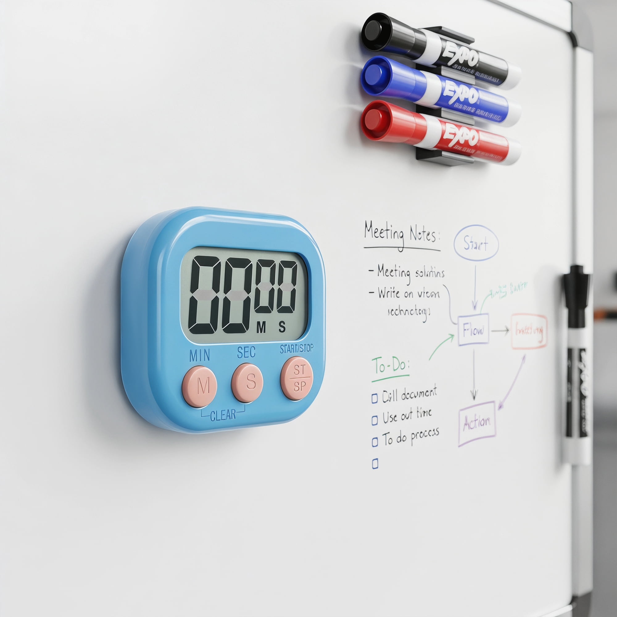 Unique Bargains Loud Alarm Magnetic Backing Cooking Study Kitchen Timer Blue
