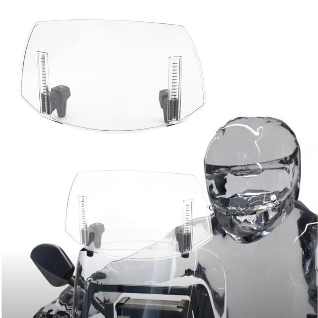 Motorcycle Windshield, Motorcycle Adjustable Windscreen Universal Fit Wind Deflector for MT07 MT09 MT10 R1 R3 FZ6 TMAX530 TMAX 500