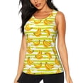 thumbnail image 1 of Balery Bananas On A Striped Camiseta sin mangas estampada ligera para mujer, tops de entrenamiento sin mangas, camisetas de yoga transpirables de secado rápido.-Medium, 1 of 7