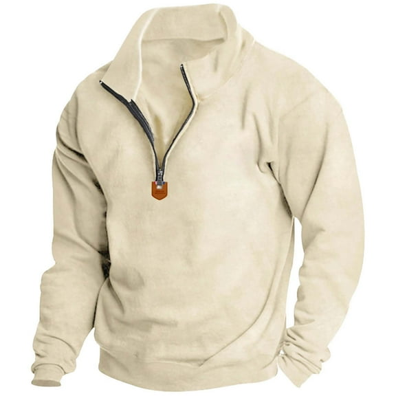 FBMDBB Sweatshirts for Men Men's Fashion Fall Winter Casual Long Sleeve Half Zip Long Sleeve Sweatshirt Top Casual Shirt