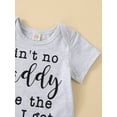 thumbnail image 6 of Bagilaanoe Newborn Baby Boys Summer Outfit Short Sleeve Letter Print Romper Tops + Drawstring Shorts 3M 6M 12M 18M 24M Casual Set, 6 of 9