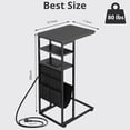 thumbnail image 3 of C-Shaped End Table with Charging Station - 3-Tier Storage for Living Room, 3 of 9