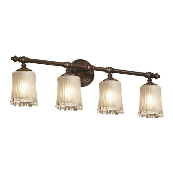Justice Designs Veneto Luce Tradition 4-LT Bath Bar - Dark Bronze - GLA-8524-16-WTFR-DBRZ