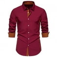 thumbnail image 2 of Dgankt Men's Shirts Casual Patchwork Button Long Sleeve Turndown Collar Blouse Shirt,Size S-2XL, 2 of 9