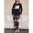 thumbnail image 3 of Elippeo Christmas Family Pajamas Matching Set, Bear Print Long Sleeve T-shirt with Pants Sleepwear Loungewear, 3 of 10