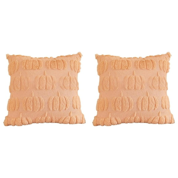 Fall Pillow Covers 18x18 Inch Autumn Pumpkin Throw Pillow Cases Soft Plush Cushion Covers 3D Embroidered Decor for Couch Sofa Bedroom Living Room Farmhouse Home Decor, Thanksgiving Pillow Covers