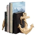 thumbnail image 2 of Nautical Coastal Home Decor Ship Anchor And Captain's Helm Wheel Bookends Set, 2 of 6