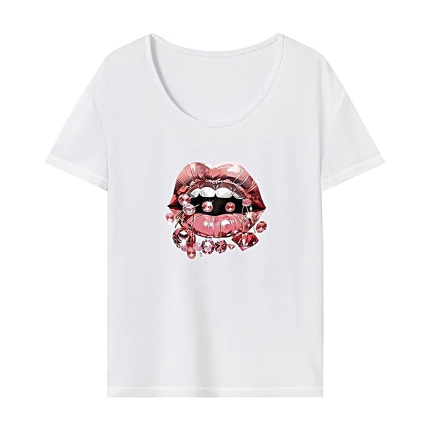 Camiseta para Mujer Verano Simple Cómoda Ropa Deportiva Camiseta Básica para Viaje Deportivo