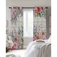 thumbnail image 3 of Pink Flowers Blackout Curtains 72 Inches Long, Spring Floral Elegant Pastoral Wooden Thermal Insulated Black Out Curtains, Darkening Window Curtain Drapes for Bedroom Living Room 52"x72" 2 Panels, 3 of 9