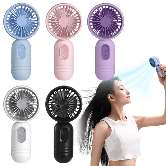 Dailihome Mini Portable Handheld Fan, 3 Speeds USB Rechargeable Battery Operated Personal Fan, Lightweight Pocket Cooling Fan for Travel Outdoor Camping, Blue