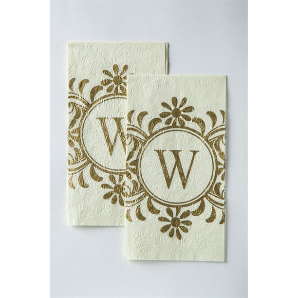 Embossed Monogram Guest Napkin, W