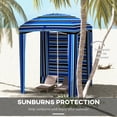 thumbnail image 4 of Outsunny Beach Cabana Umbrella with Bag, Windows, Blue Stripe, 4 of 10