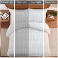thumbnail image 2 of CAROMIO 100% Cotton Tufted Duvet Cover Queen Size 3Pcs Boho Jacquard Embroidery Shabby Chic Bedding Duvet Set, White, 2 of 8