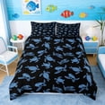 thumbnail image 2 of Manfei Blue Sea Turtle Queen Duvet Cover Set for Kids Boys and Girls, Marine Print Bedding, Navy Reversible 3-Piece, 1 Duvet Cover and 2 Pillowcases, 2 of 7